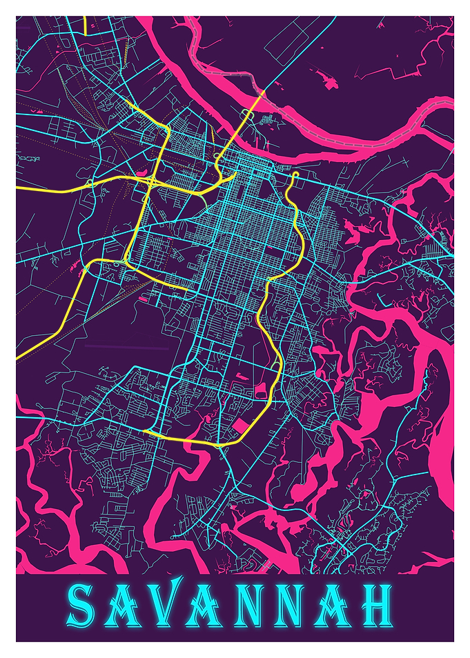 Savannah Neon City Map