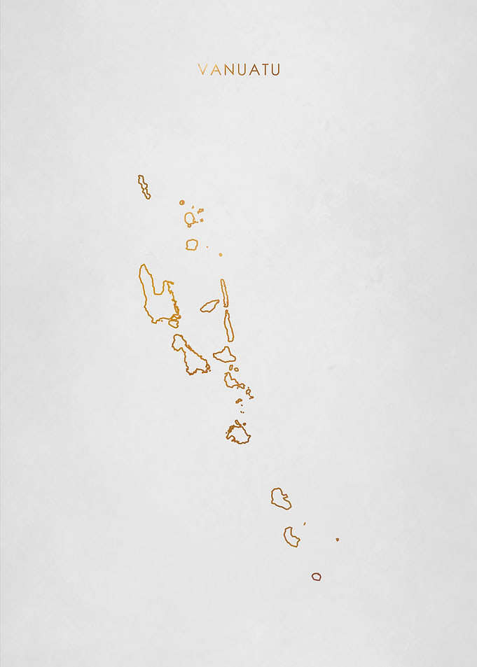 Gold Vanuatu Islands Map