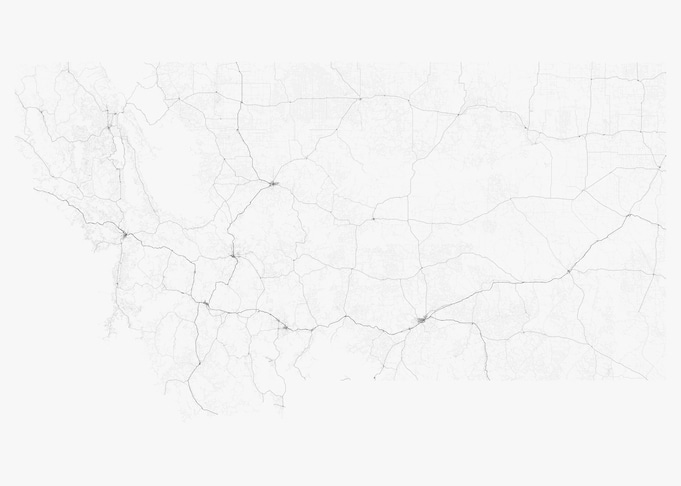 Roads of Montana Map