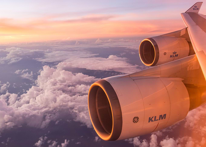 Jet Engine Sunset Flight