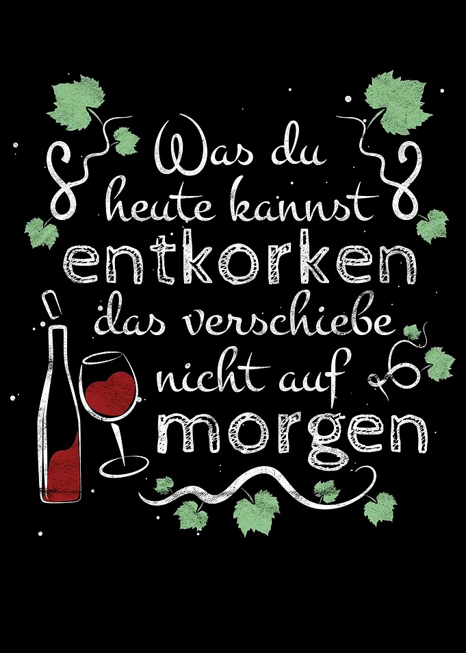 Lustiger Wein Spruch