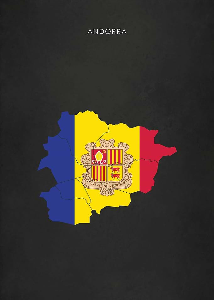Andorra Flag Map
