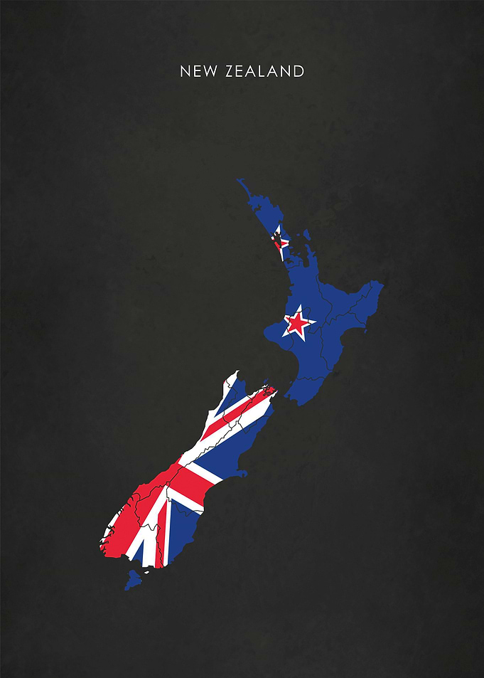 New Zealand Flag Map