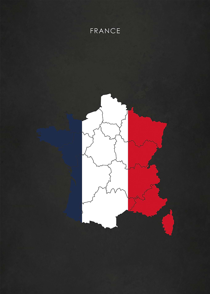 France Flag Map