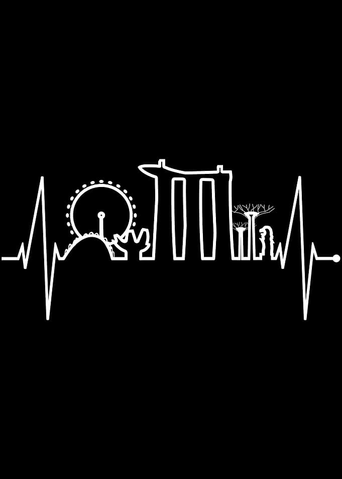 Singapore Skyline Heart