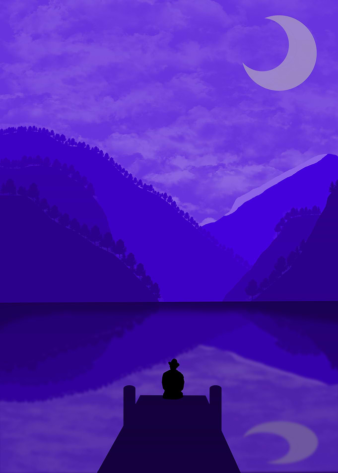 man on a lake