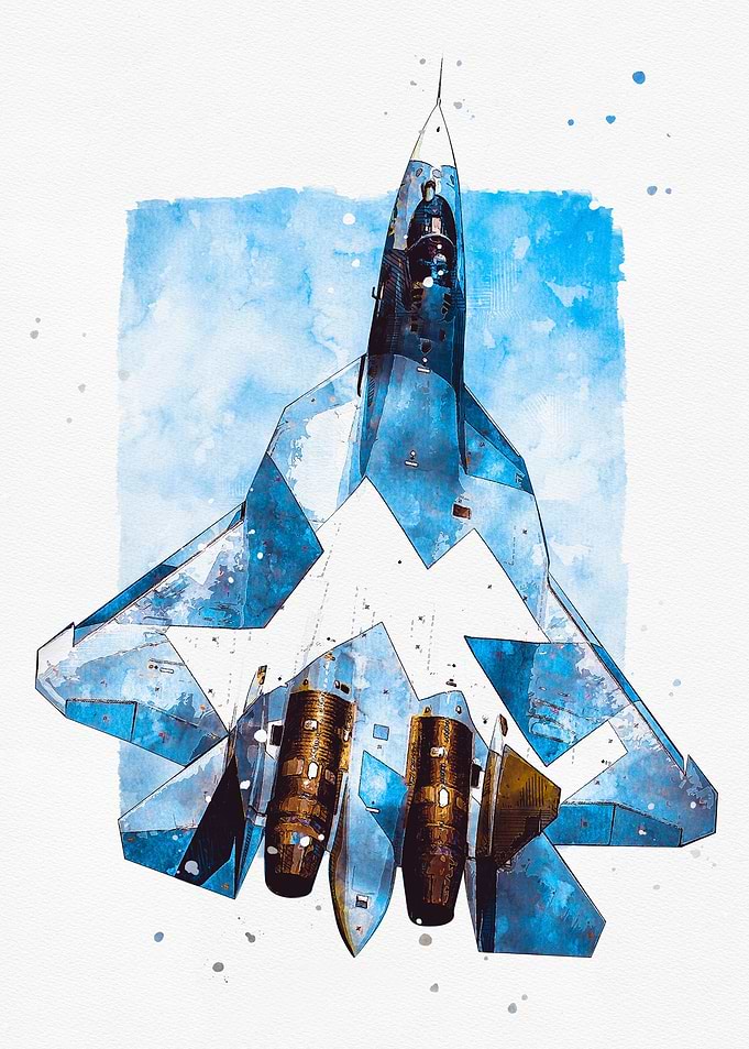 Su50 PAKFA Watercolor