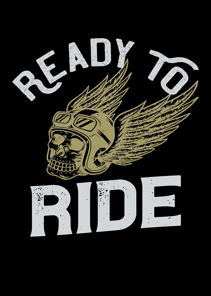 Ready To Ride Biker Skull