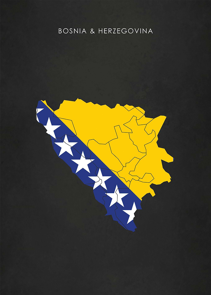 Bosnia Herzegovina FlagMap
