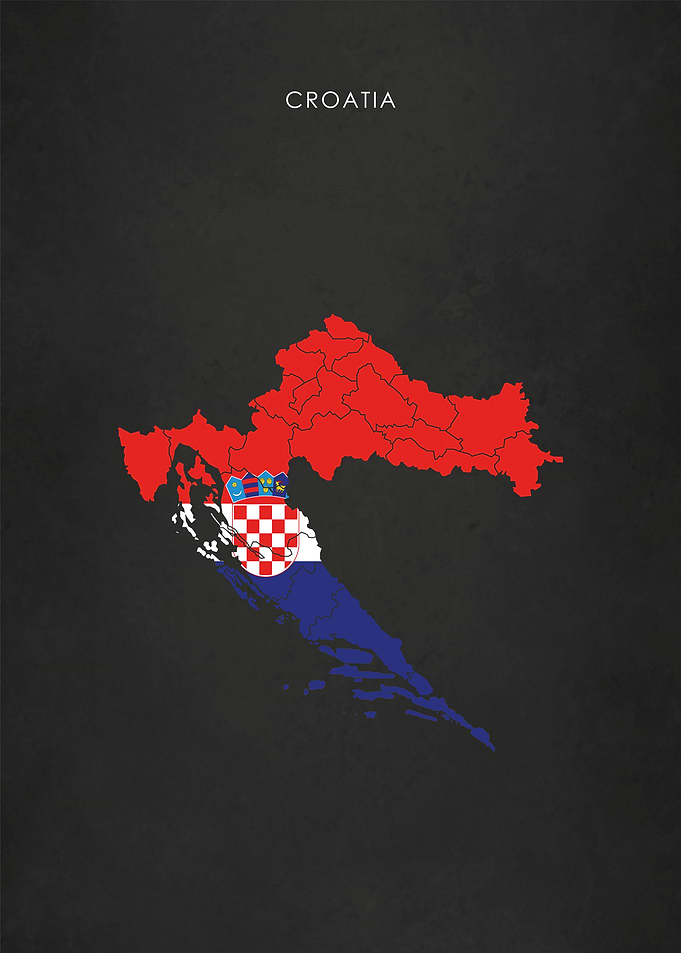 Croatia Flag Map