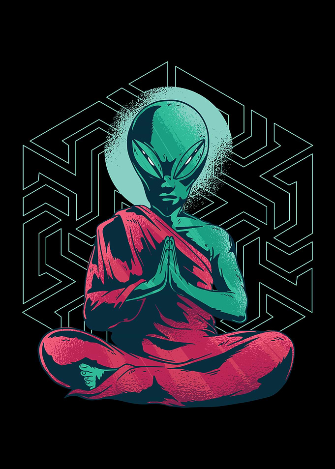 Alien Monk Mediatating