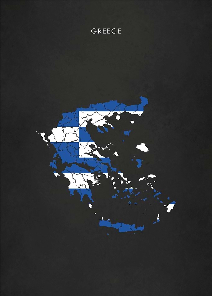 Greece Flag Map
