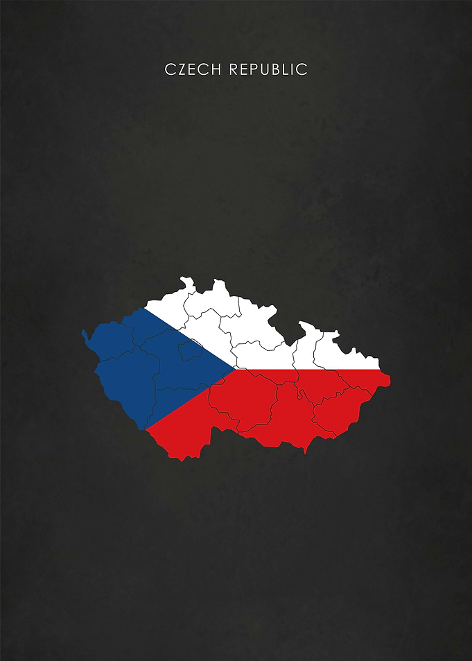 Czech Republic Flag Map