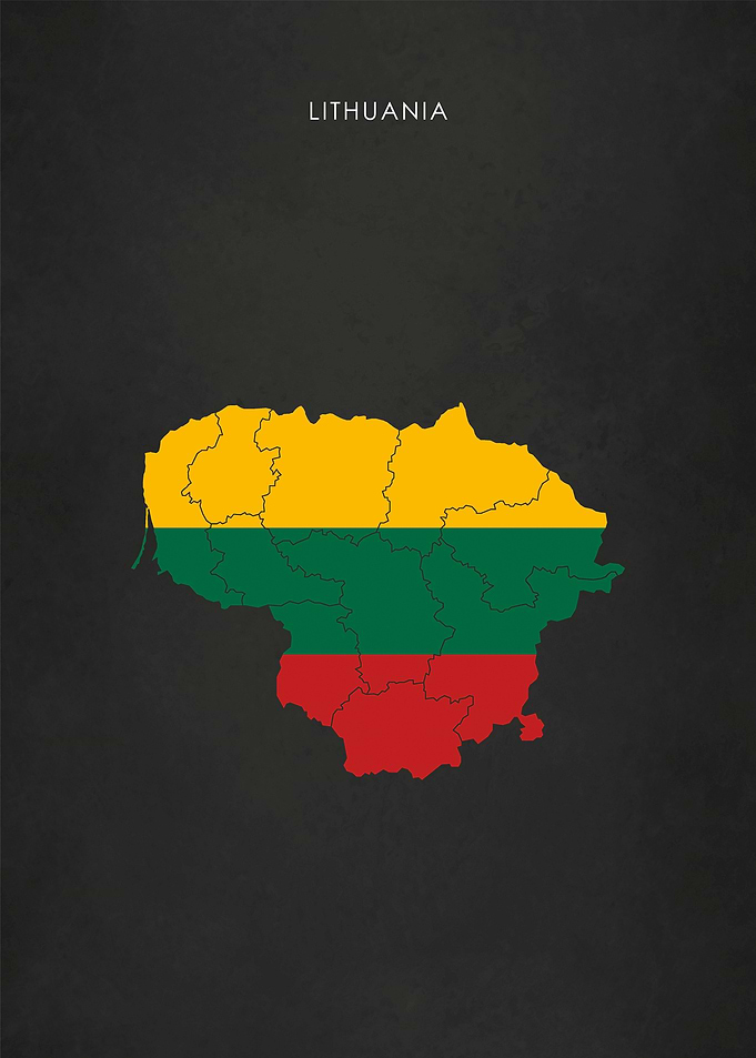 Lithuania Flag Map