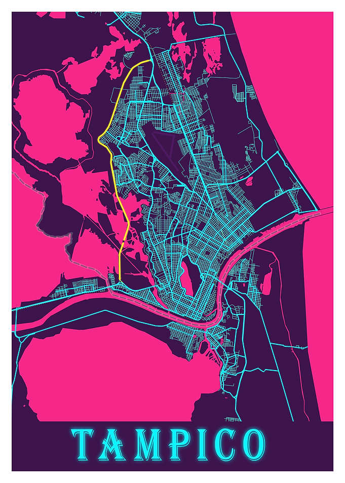 Tampico Neon City Map
