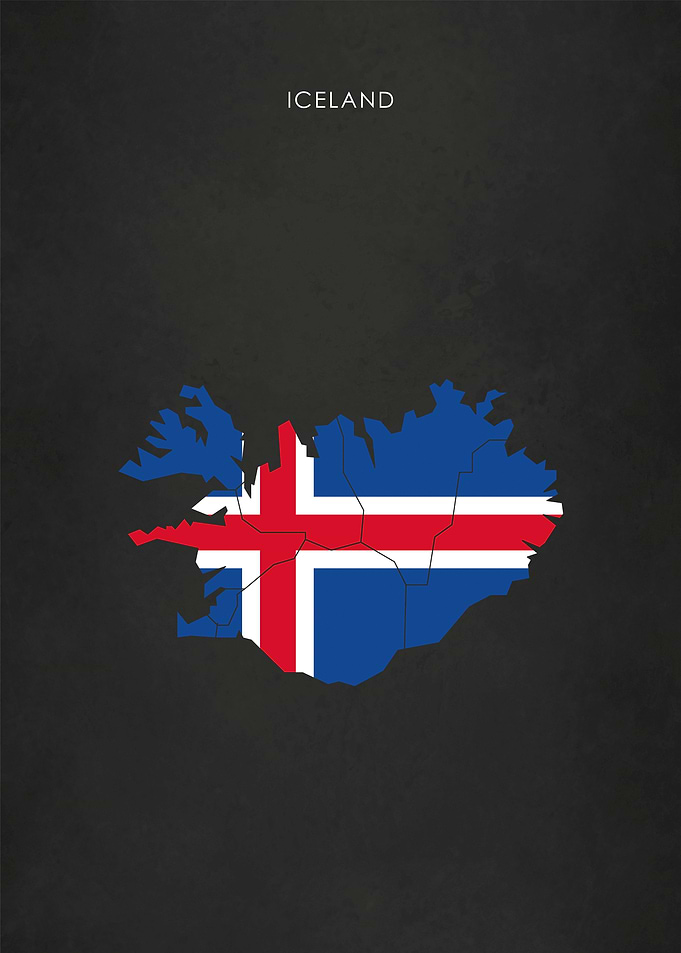Iceland Flag Map