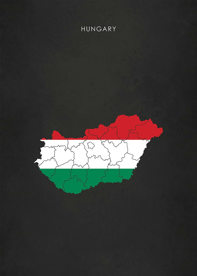 Hungary Flag Map