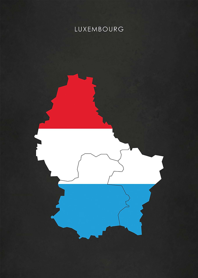 Luxembourg Flag Map