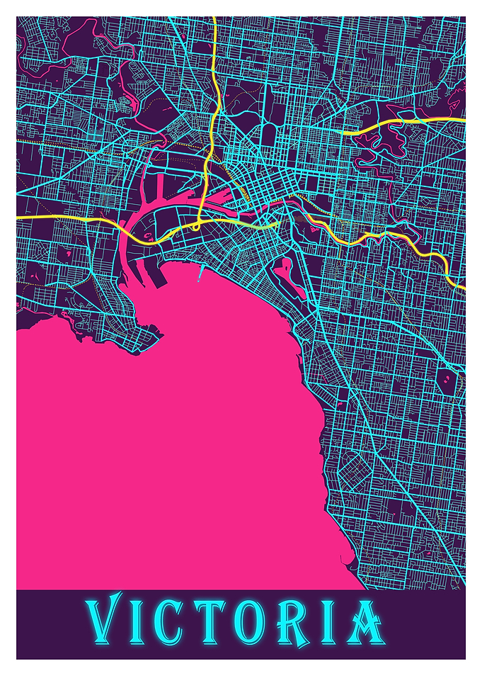 Victoria Neon City Map