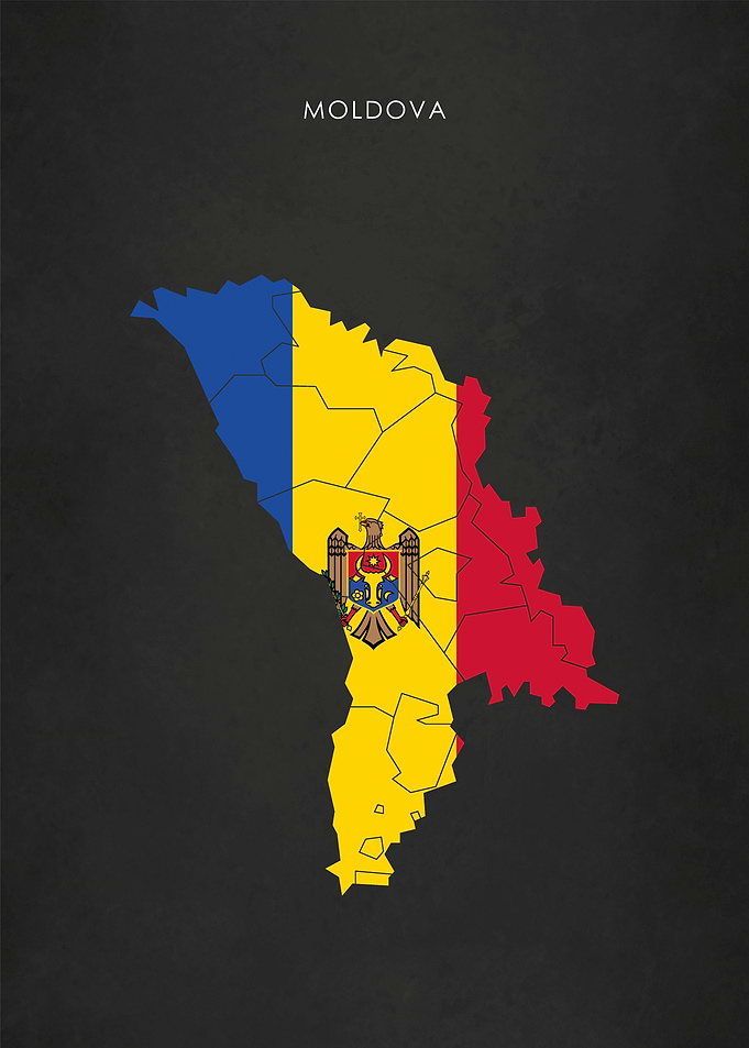 Moldova Flag Map
