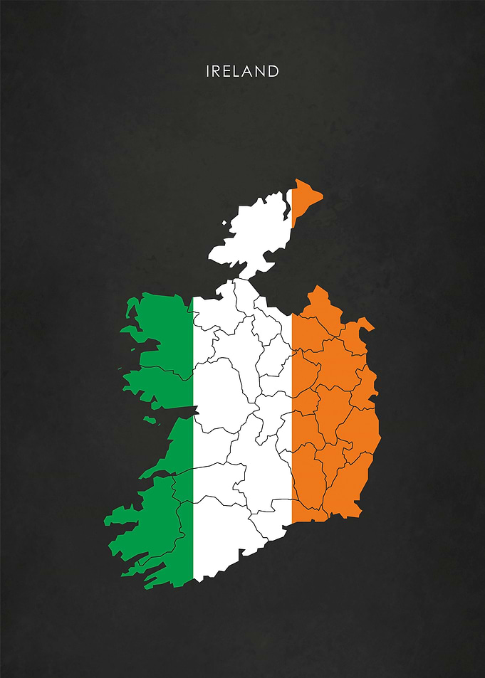 Ireland Flag Map