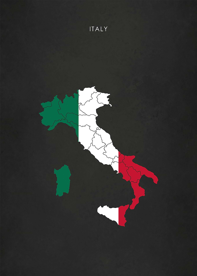 Italy Flag Map