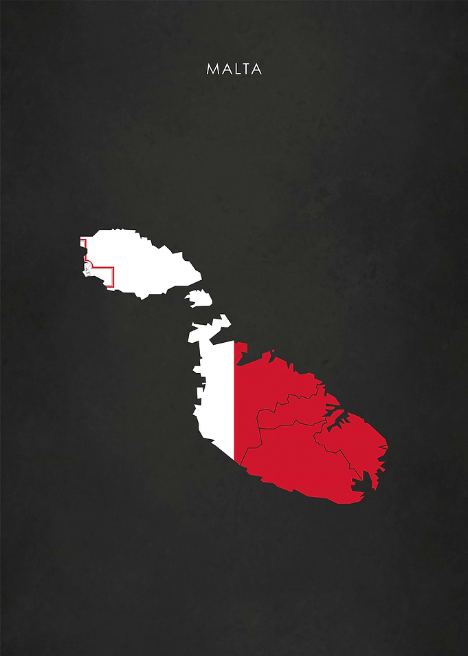 Malta Flag Map