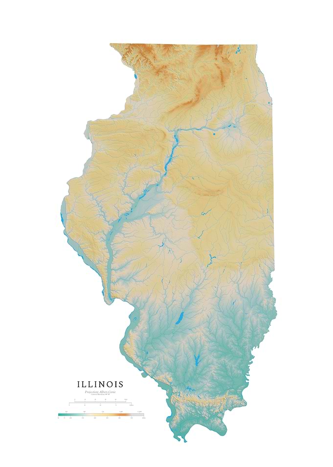Illinois Topography Map