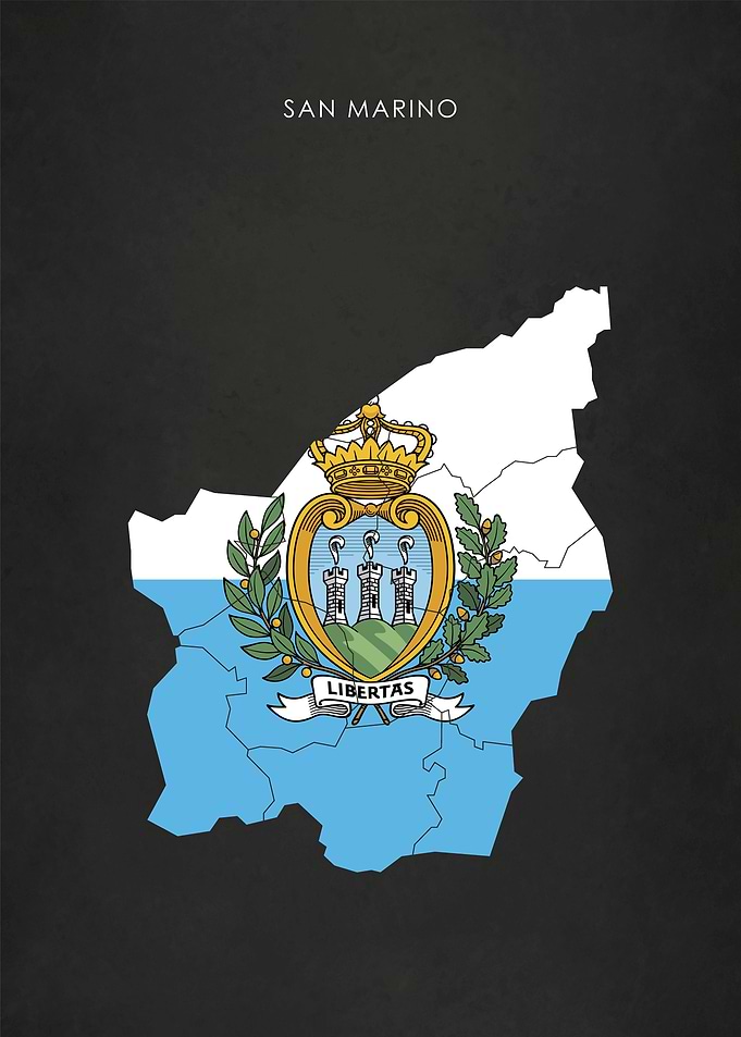 San Marino Flag Map