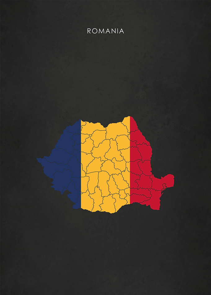 Romania Flag Map