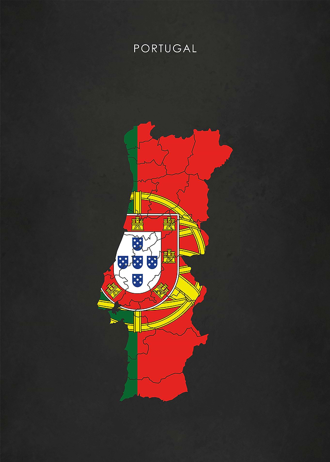 Portugal Flag Map