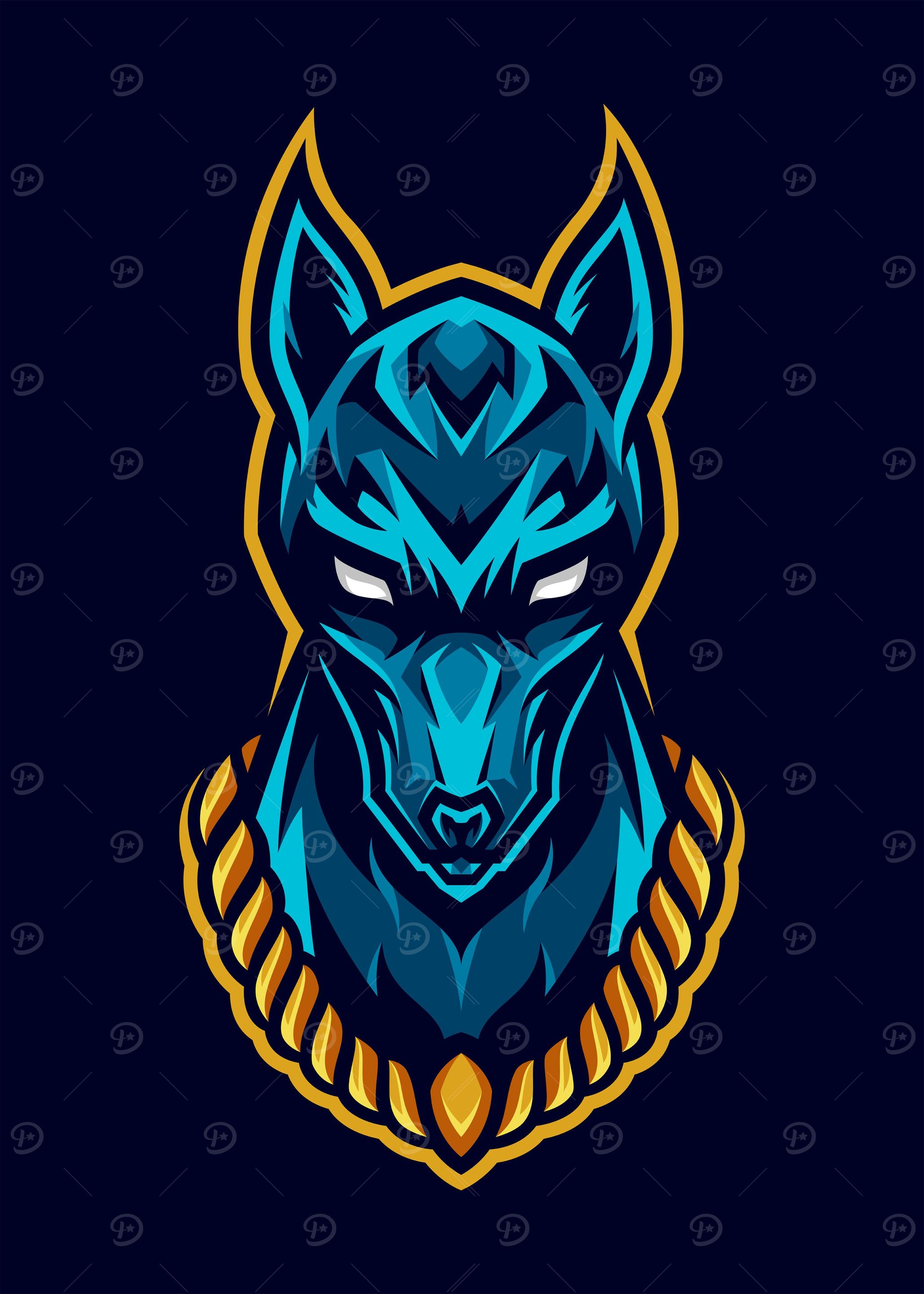Anubis Head Illustration