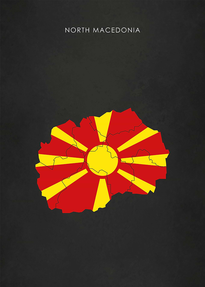 North Macedonia Flag Map