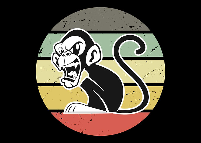 Monkey with colorful bg de