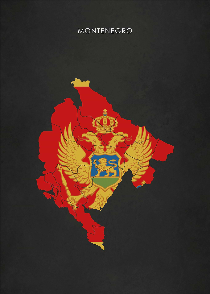 Montenegro Flag Map