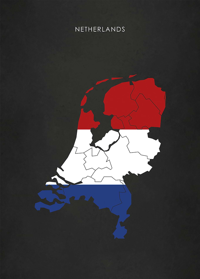 Netherlands Flag Map