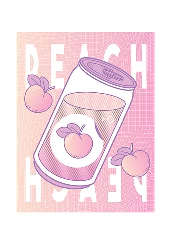 Vaporwave Peach Soda Can
