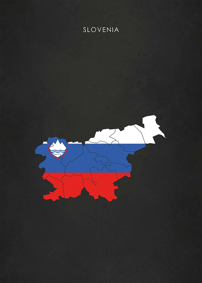 Slovenia Flag Map