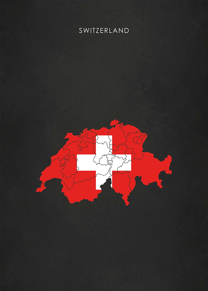 Switzerland Flag Map