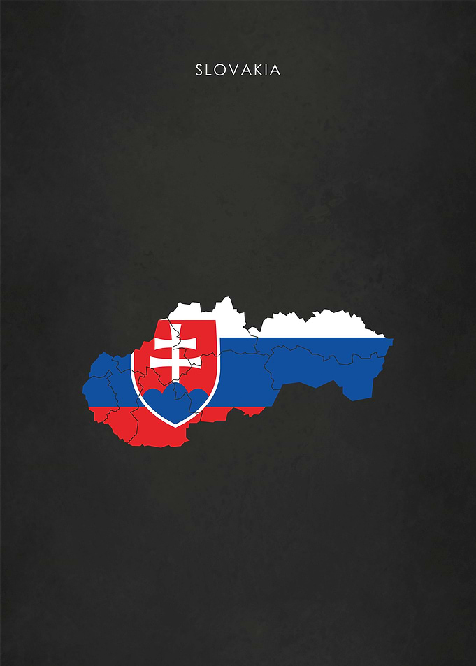 Slovakia Flag Map