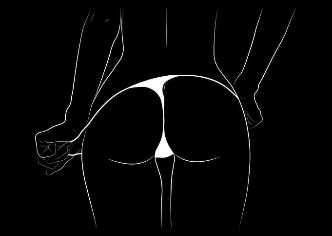 Naked Girl Ass Line Art