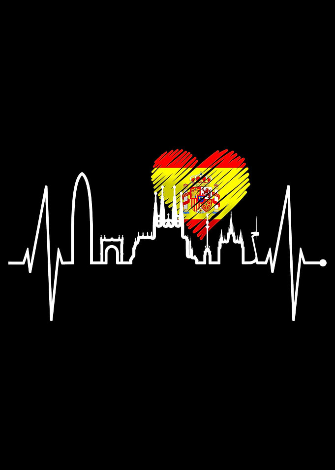 Barcelona Skyline Heart