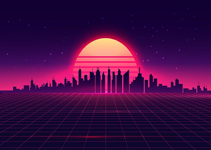 Retro Neon Sunset