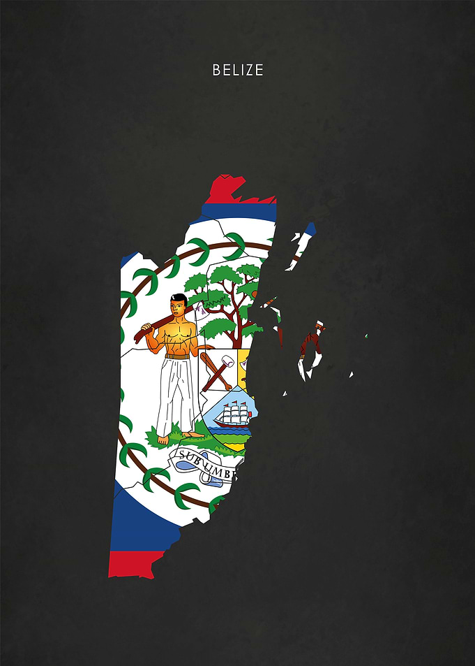 Belize Flag Map