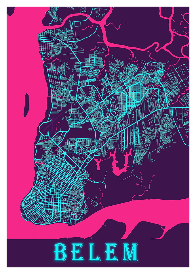 Belem Neon City Map
