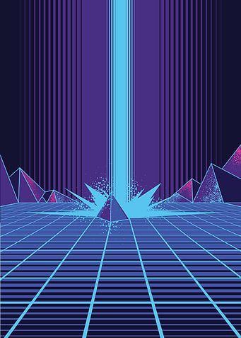 Neon light from above