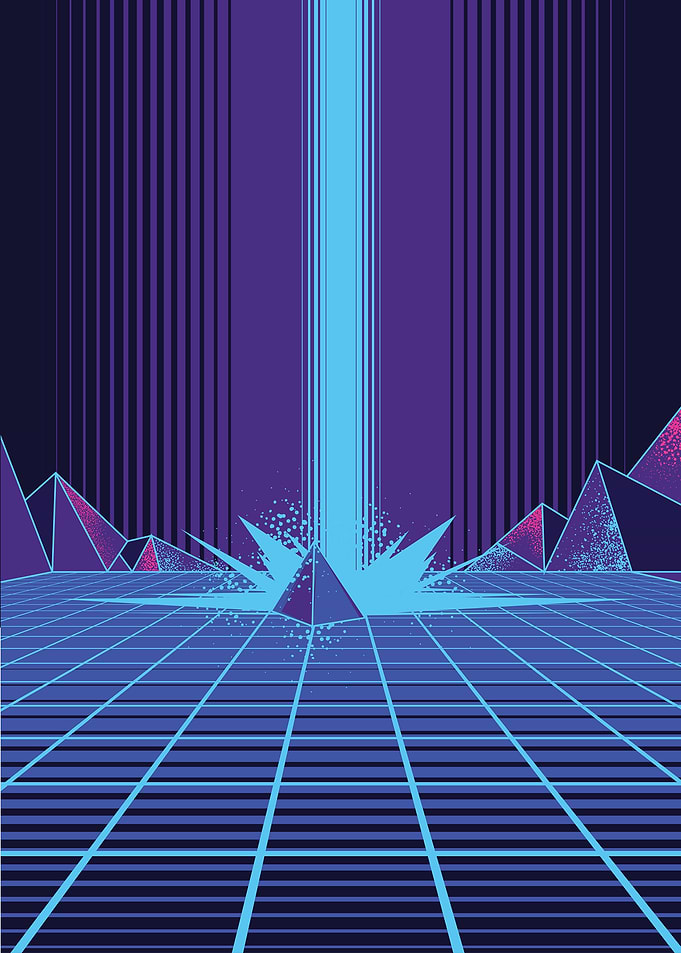 Neon light from above
