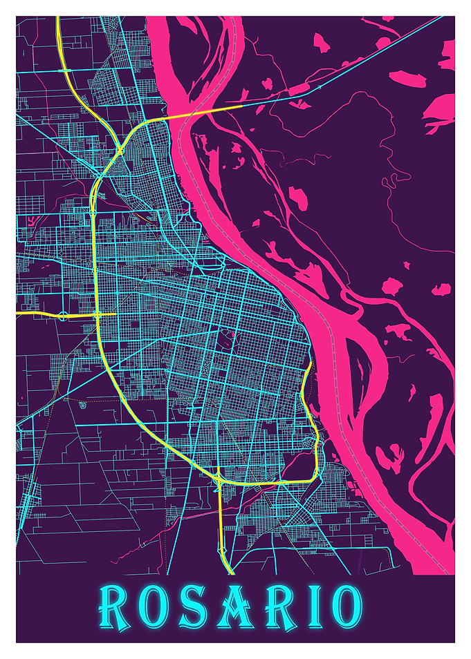 Rosario Neon City Map