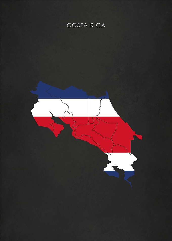 Costa Rica Flag Map