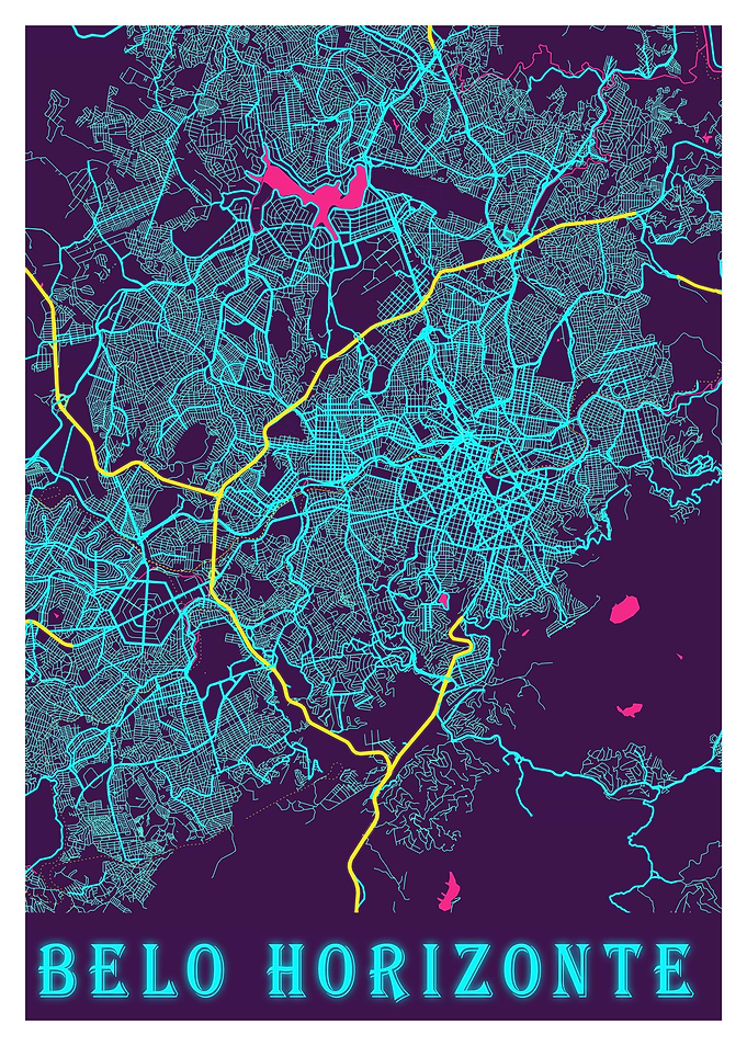 Belo Horizonte Neon Map
